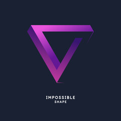 Impossible geometric shape. The Penrose triangle. Isolated 3d shape. A graphic element for your design.