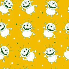 seamless pattern with funny monster