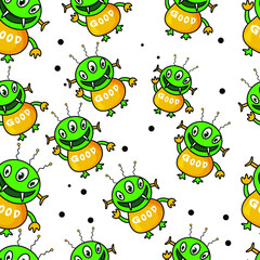 seamless pattern with monsters