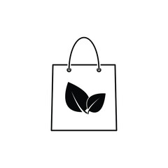 eco bag icon. bag with leaf. ecology icon 