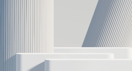 3D rendered podium for your product showcase. Blank Vector 3d illustration. 