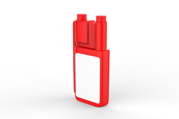 Plastic Dosing Bottle Mockup isolated on a white background. 3d illustration