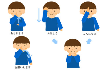 手話をする男性