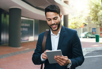 businessman using tablet computer