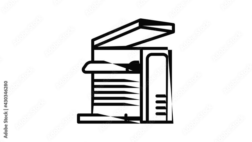 Poster office xerox icon animation outline best object on white background