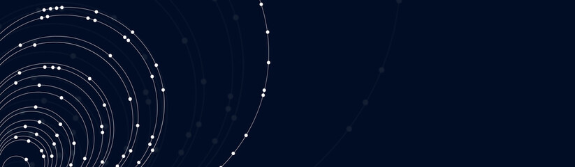 Circles and dots on the dark blue