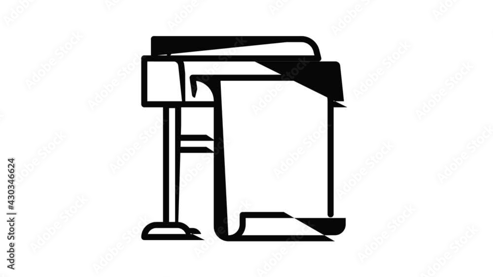 Poster commercial plotter icon animation outline best object on white background