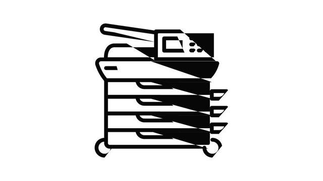 Office digital printer icon animation outline best object on white background