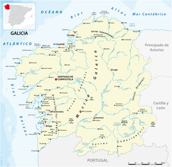 vector map of the Spanish autonomous communities of galicia