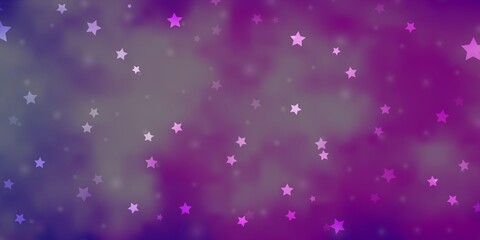 Light Pink vector layout with bright stars.