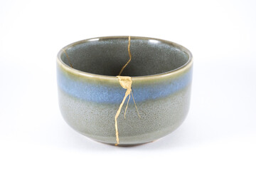 Gray Kintsugi Bowl