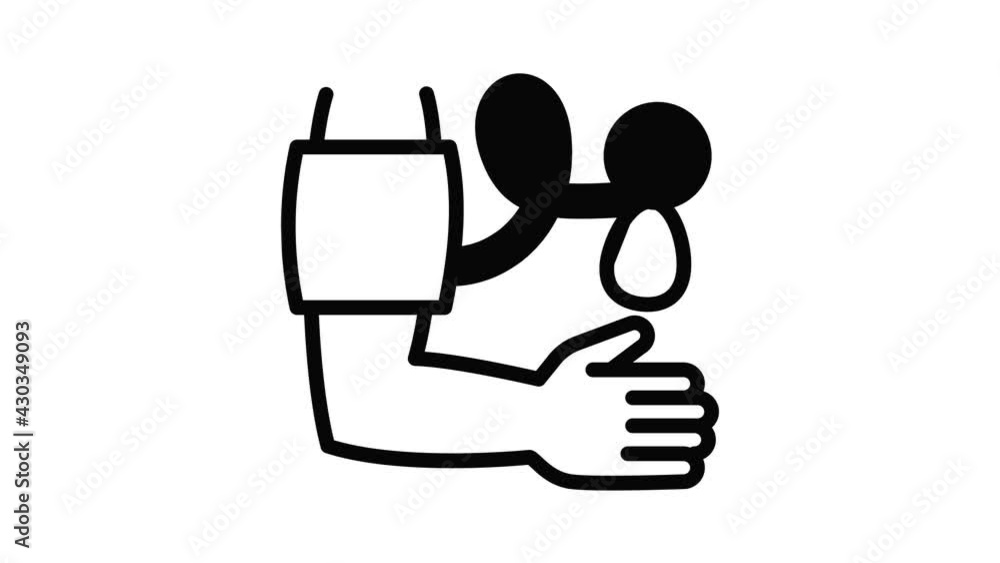 Poster heart rate measurement icon animation outline best object on white background