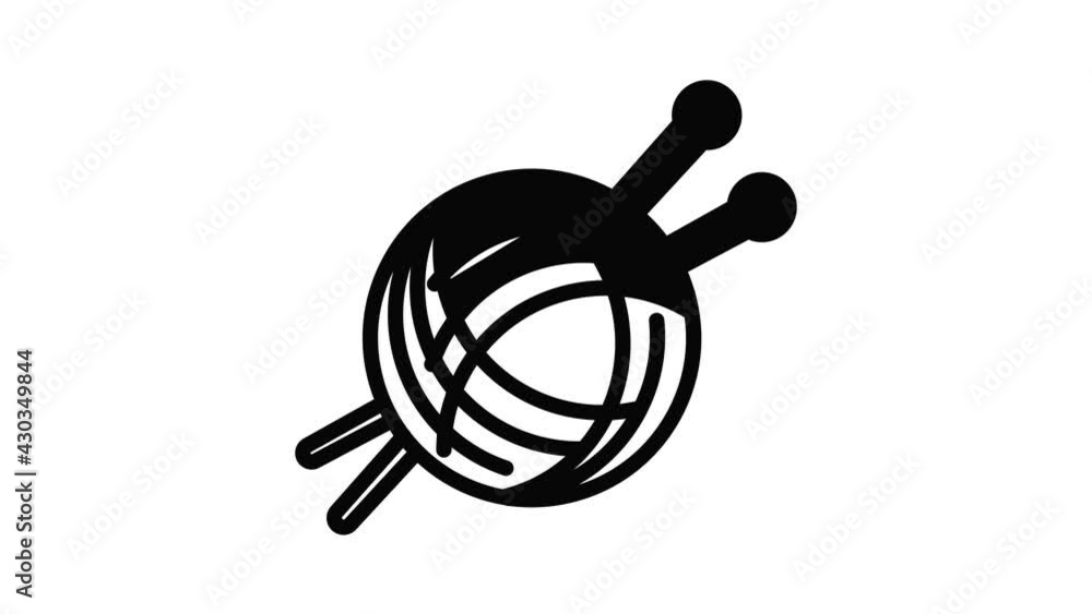 Poster thread icon animation outline best object on white background