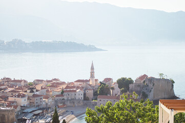 Red roofs of ancient Budva city center