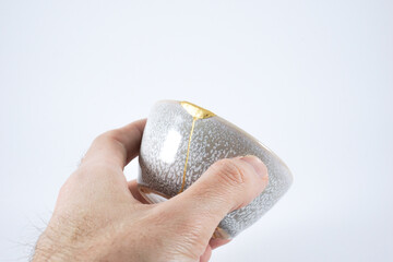 Gray japanese gold Kintsugi