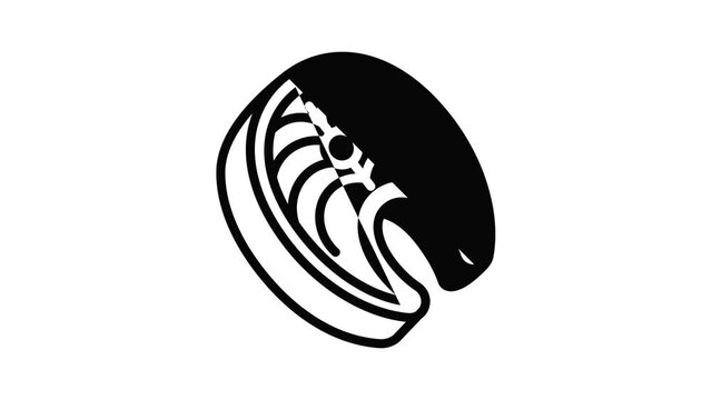 Tuna slice icon animation outline best object on white background