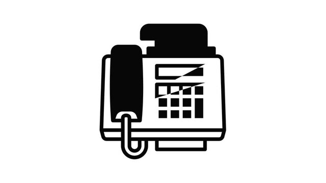 Digital fax icon animation outline best object on white background