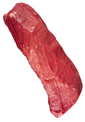 Isolated raw beef loin meat part on the white background