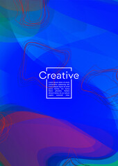 Futuristic Geometric Cover Design with Gradient and Abstract Lines, Figures for your Business. Template Fluid Rainbow Poster Design, Gradient Flow Effect for Electronic Festival.