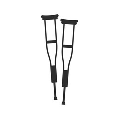 Crutches icon isolated on white background