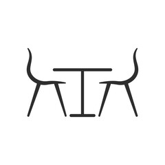 Chair, table icon. illustration, flat design