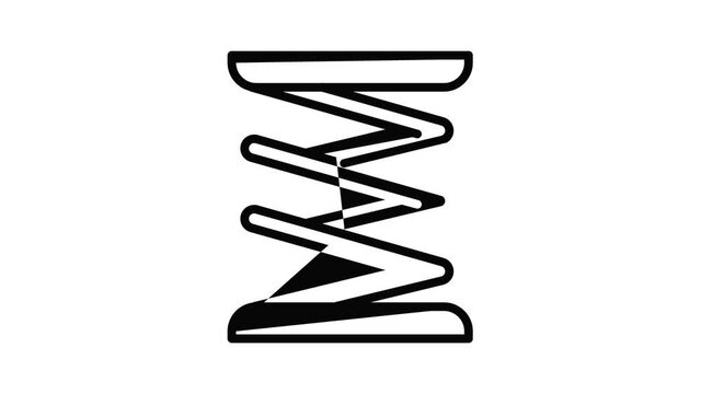 Suspension coil icon animation outline best object on white background