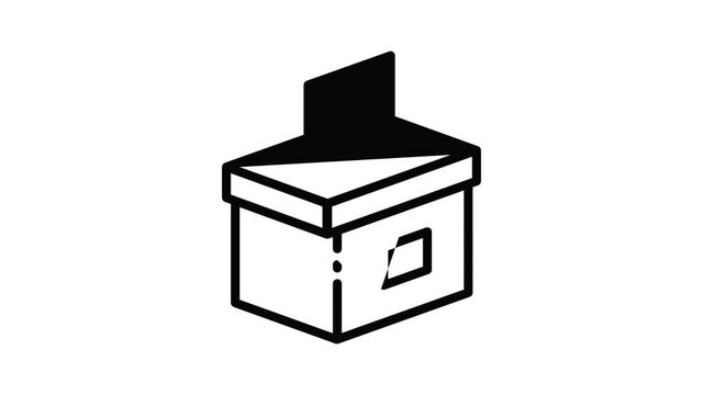 Ballot icon animation outline best object on white background