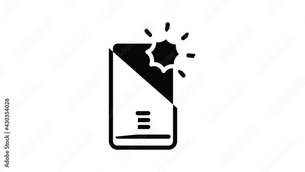 Poster power flash selfie icon animation outline best object on white background