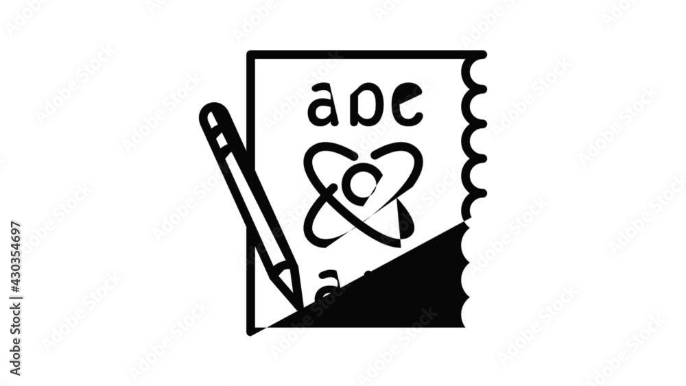 Poster physics formula icon animation outline best object on white background