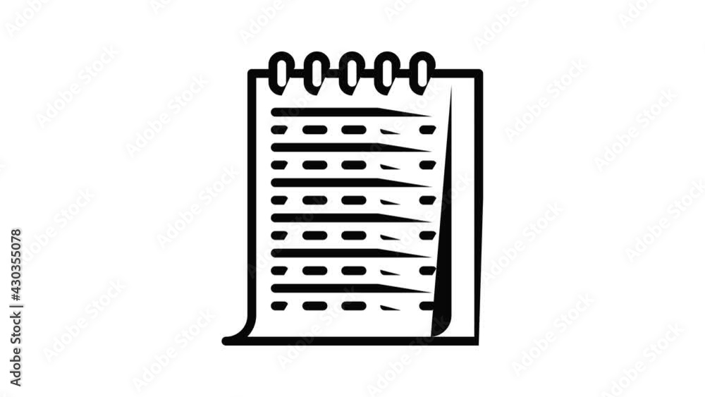Poster paper notebook icon animation outline best object on white background