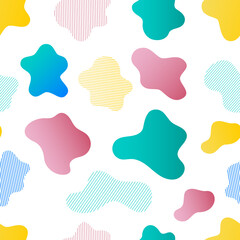 Seamless Pattern of random spots. Colored and striped spot. The spot is irregular in shape with a simple rounded smooth shape. Vector