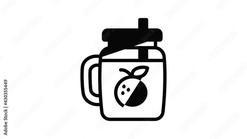 Aufkleber smoothie icon animation outline best object on white background