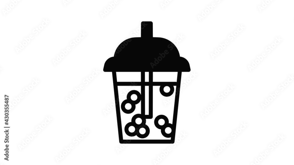 Aufkleber smoothie icon animation outline best object on white background