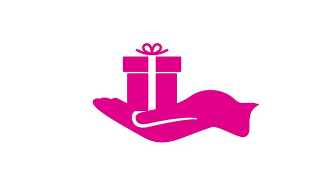 present gift in hand isolated