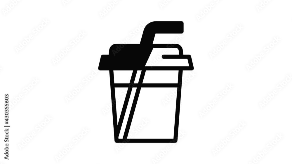 Poster mango smoothie icon animation outline best object on white background