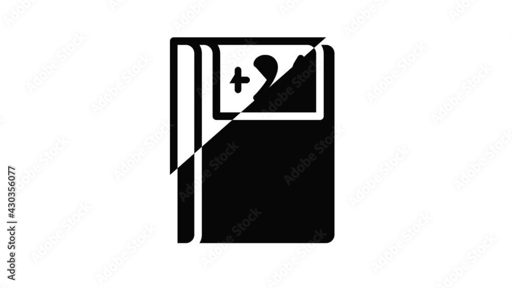 Poster conditioner remote control icon animation outline best object on white background