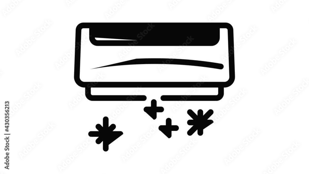 Poster ice cold conditioner icon animation outline best object on white background