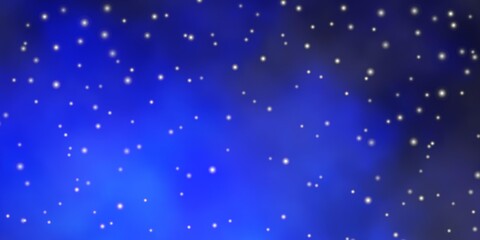 Fototapeta na wymiar Dark BLUE vector template with neon stars.