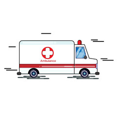 Ambulance or Emergency vehicle on white Background