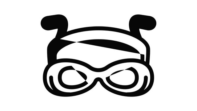 Swim goggles icon animation outline best object on white background