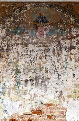 Painting of the walls of an abandoned Orthodox church