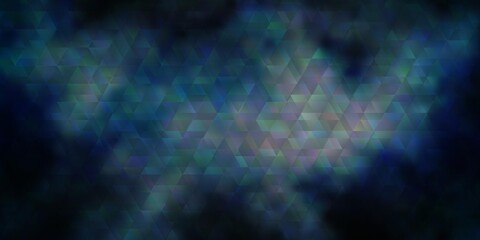 Dark BLUE vector background with lines, triangles.