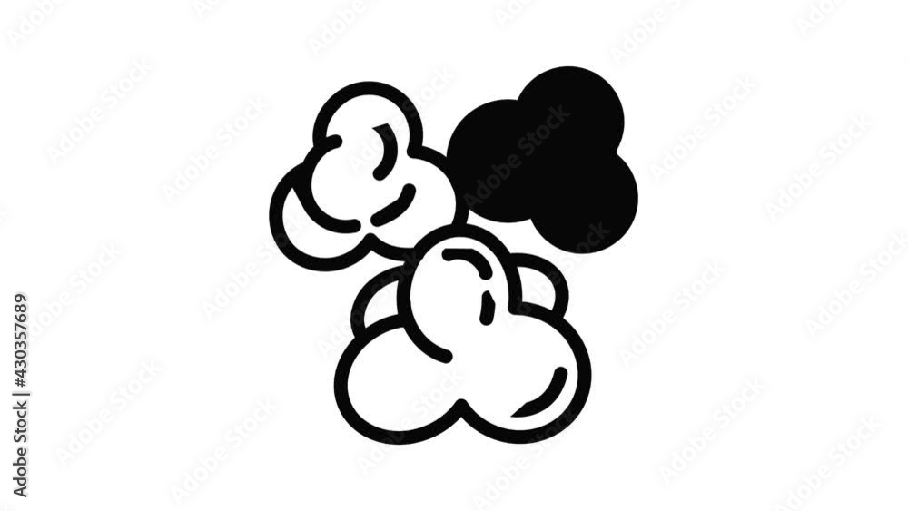 Poster popcorn icon animation outline best object on white background