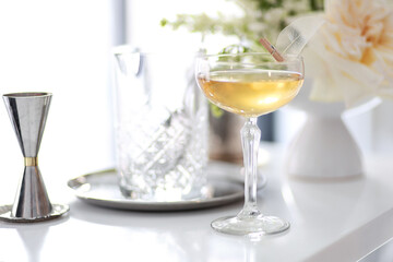 Beautiful summer exotic iced cocktails