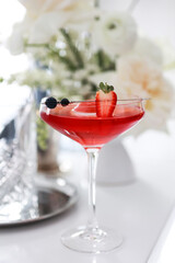 Beautiful summer exotic iced cocktails