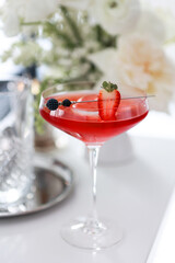 Beautiful summer exotic iced cocktails