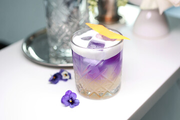 Beautiful summer exotic iced cocktails