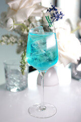 Beautiful summer exotic iced cocktails