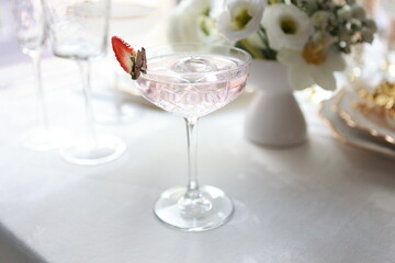 Beautiful summer exotic iced cocktails