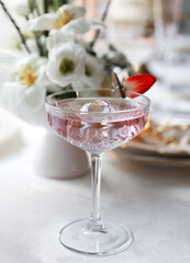 Beautiful summer exotic iced cocktails